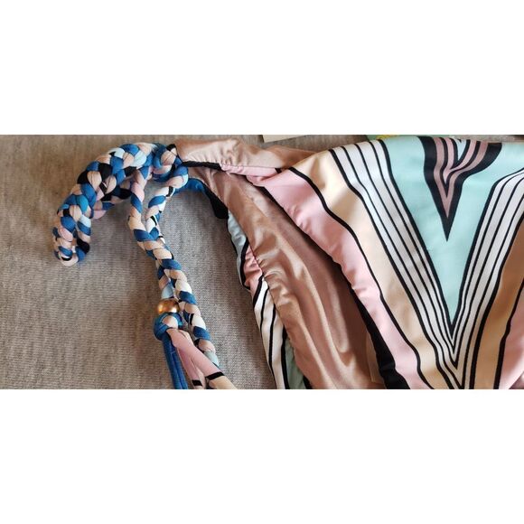 BIKINI LAB MULTI COLOR REVERSIBLE BRAIDED SIDE TIE WITH TASSLE BOTTOM NWT - Picture 5 of 7